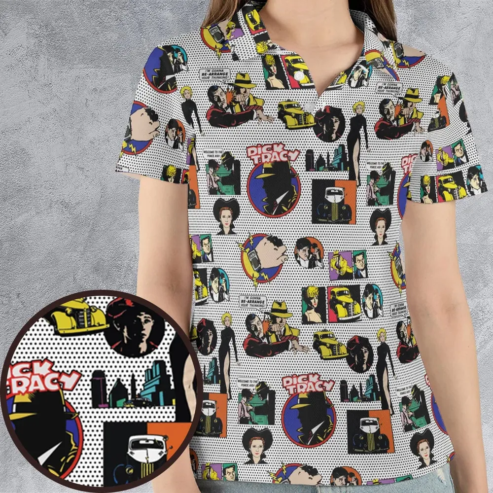Vintage 90s Dick Tracy AOP Men/Women Polo Shirt - 4