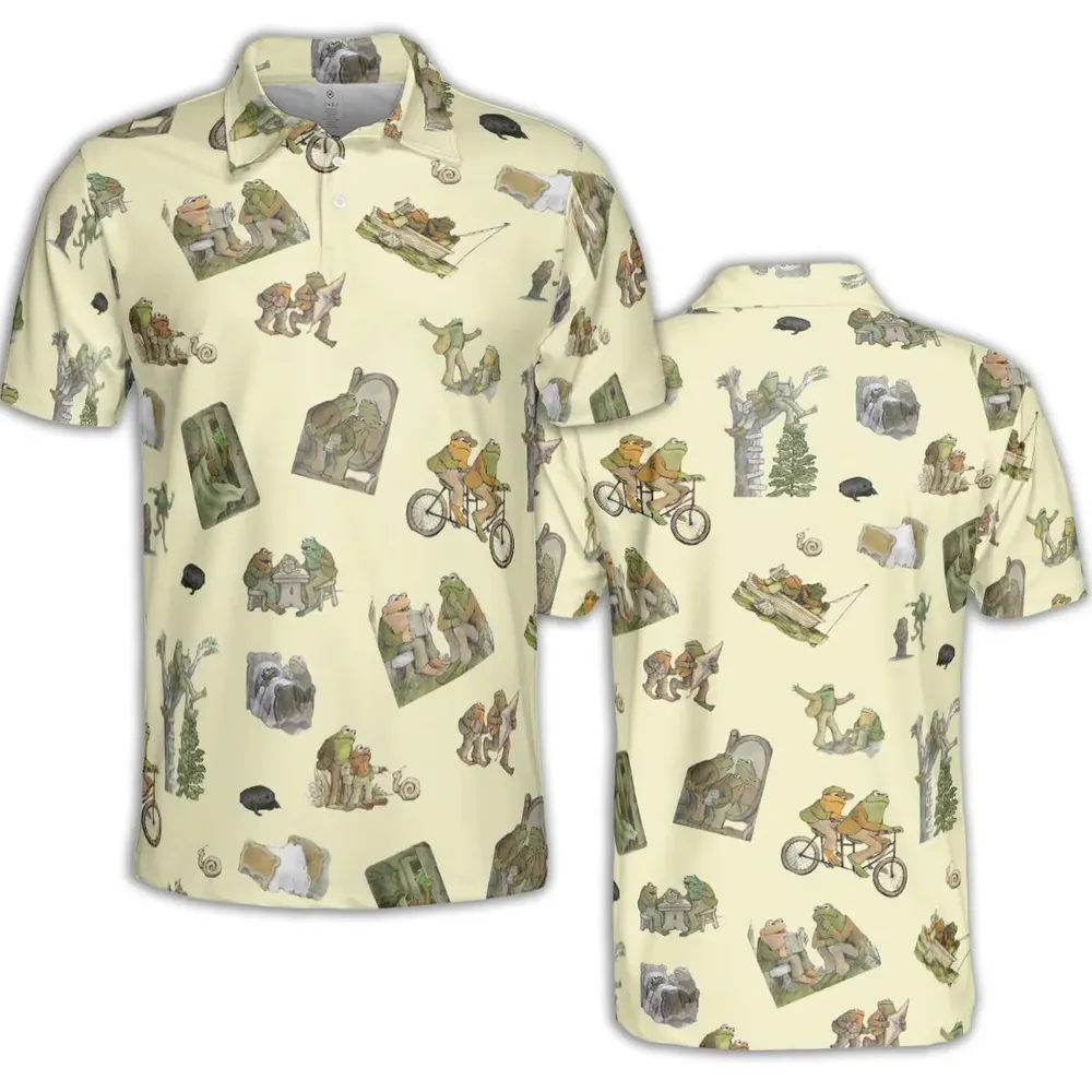 Frog and Toad Pattern AOP Men/Women Polo Shirt - 2