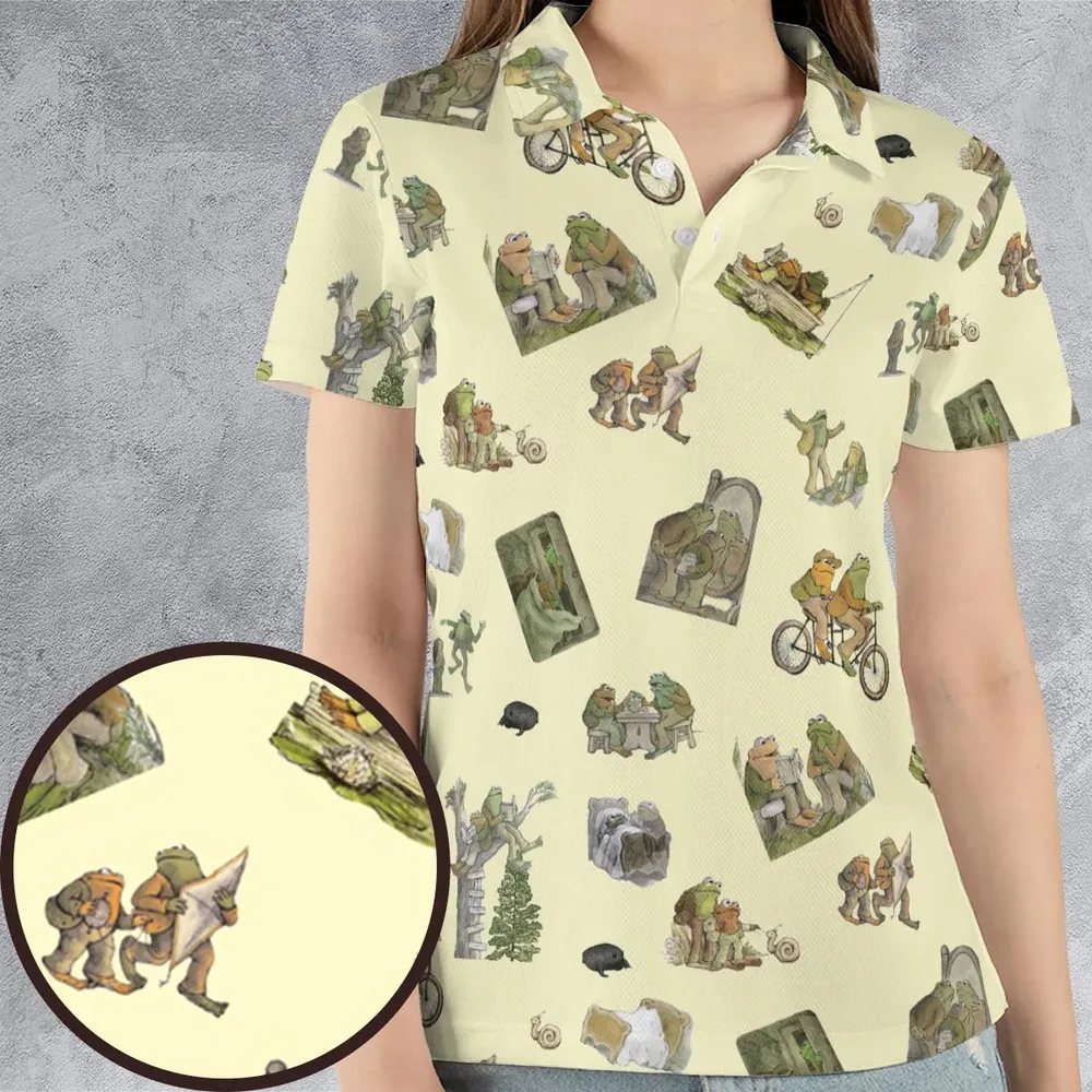 Frog and Toad Pattern AOP Men/Women Polo Shirt - 4