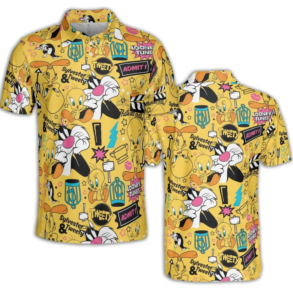Cartoon Drip Looney Tunes AOP Men/Women Polo Shirt - 2