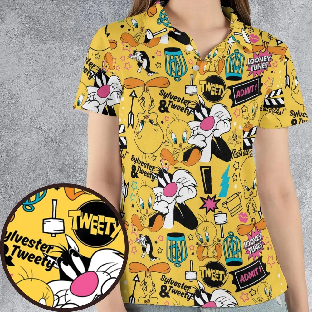 Cartoon Drip Looney Tunes AOP Men/Women Polo Shirt - 4
