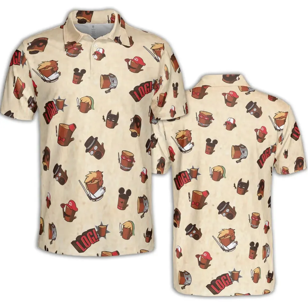 Pop Culture Characters Logs  Ren & Stimpy AOP Men/Women Polo Shirt - 2