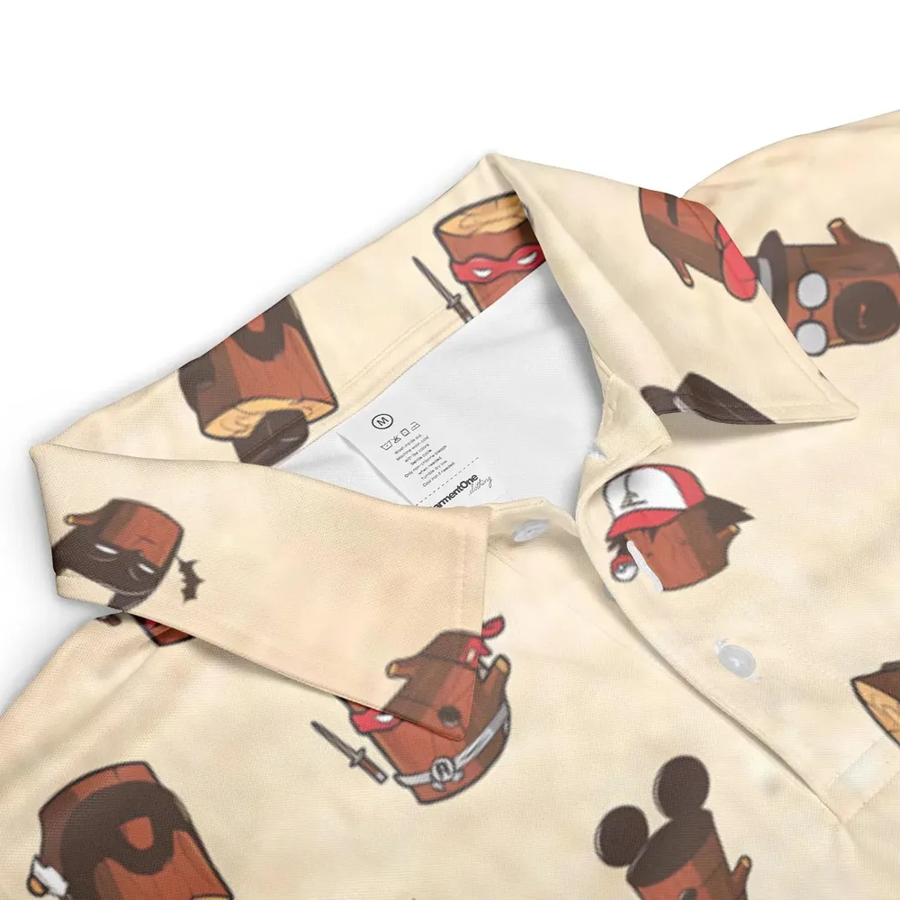 Pop Culture Characters Logs  Ren & Stimpy AOP Men/Women Polo Shirt - 3