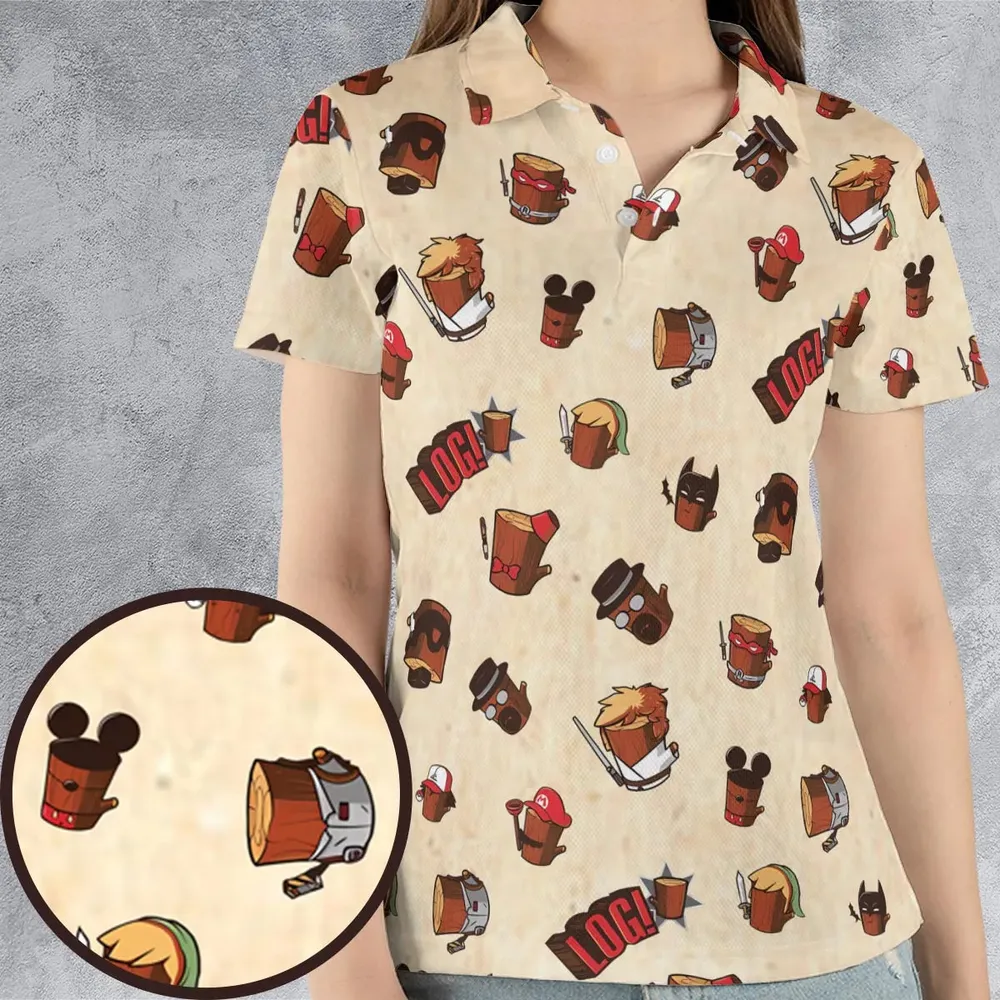 Pop Culture Characters Logs  Ren & Stimpy AOP Men/Women Polo Shirt - 4