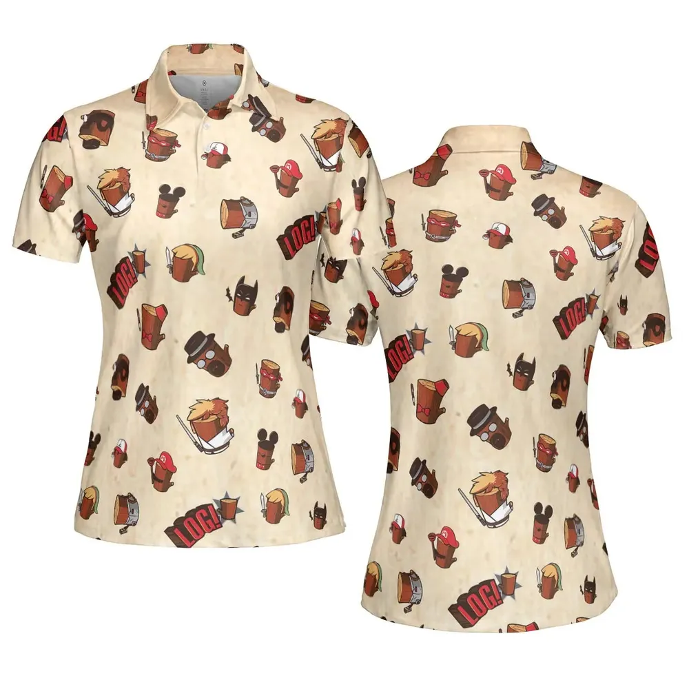 Pop Culture Characters Logs  Ren & Stimpy AOP Men/Women Polo Shirt - 5
