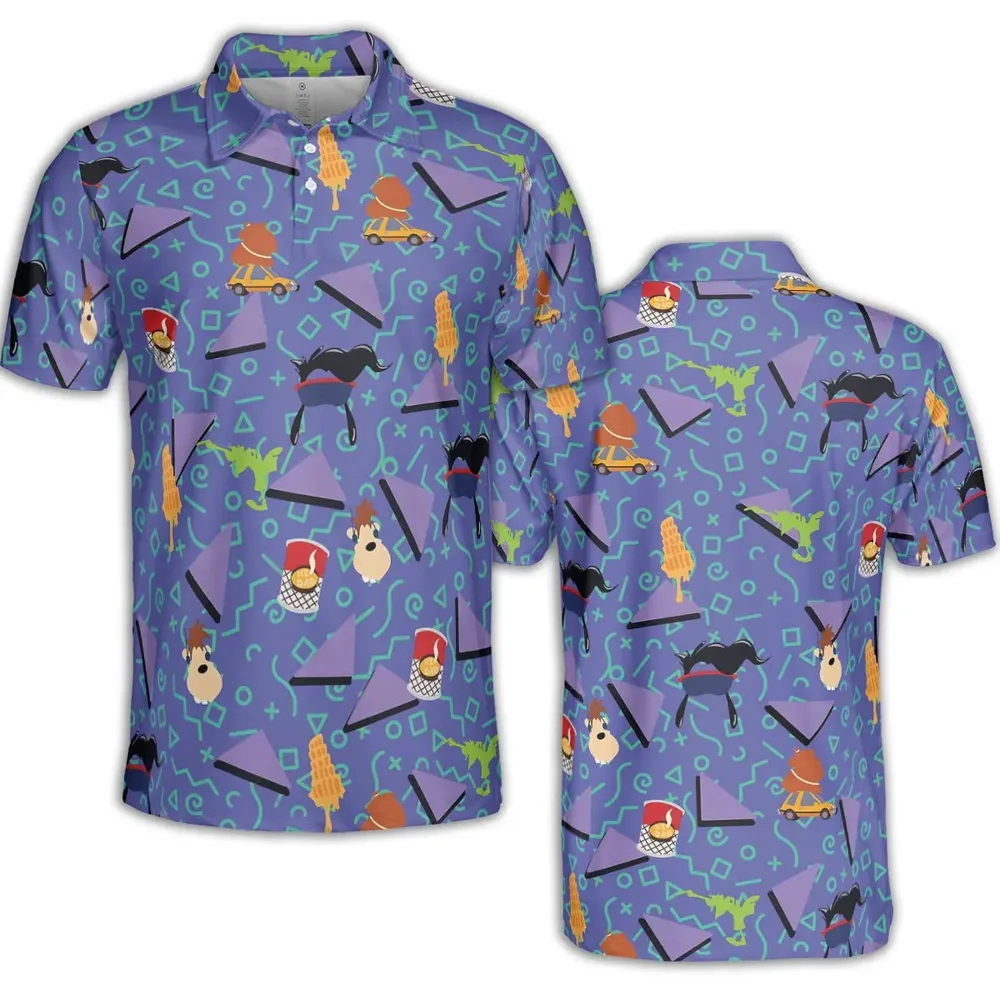 90's Styled Goofy Movie AOP Men/Women Polo Shirt - 2