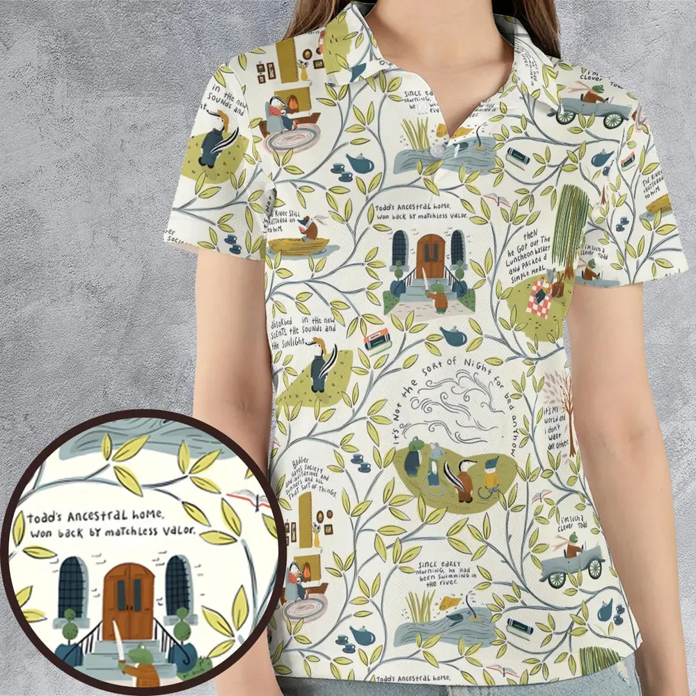 Mr Toad And Friends The Wind in the Willows AOP Men/Women Polo Shirt - 4