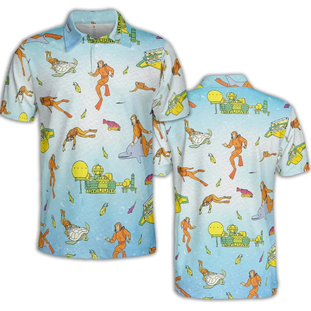 Underwater Sealab 2020 AOP Men/Women Polo Shirt - 2