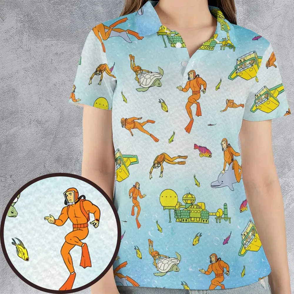 Underwater Sealab 2020 AOP Men/Women Polo Shirt - 4