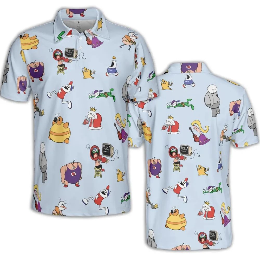 Retro Webtoon Homestar AOP Men/Women Polo Shirt - 2