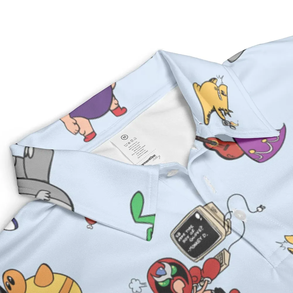 Retro Webtoon Homestar AOP Men/Women Polo Shirt - 3