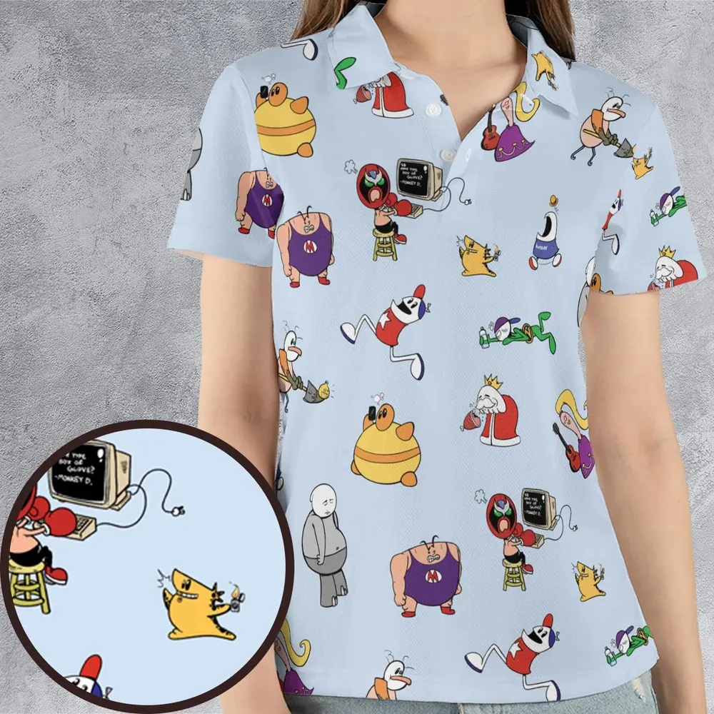 Retro Webtoon Homestar AOP Men/Women Polo Shirt - 4