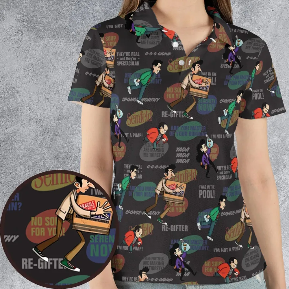 Retro Laughs Seinfeld AOP Men/Women Polo Shirt - 4