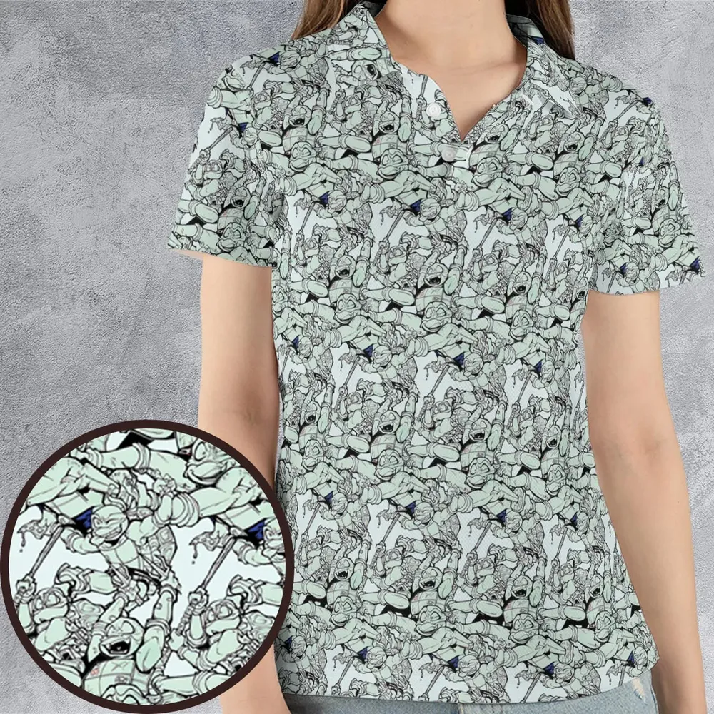 Rise of the TMNT AOP Men/Women Polo Shirt - 4