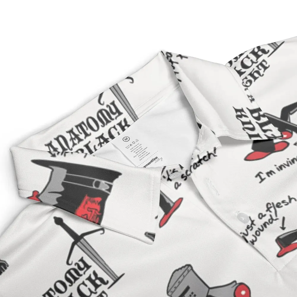 Tis but a scratch Black Knight Monty Python And The Holy Grail AOP Men/Women Polo Shirt - 3