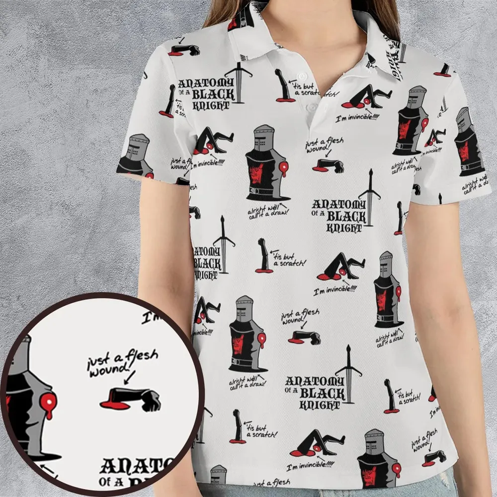 Tis but a scratch Black Knight Monty Python And The Holy Grail AOP Men/Women Polo Shirt - 4