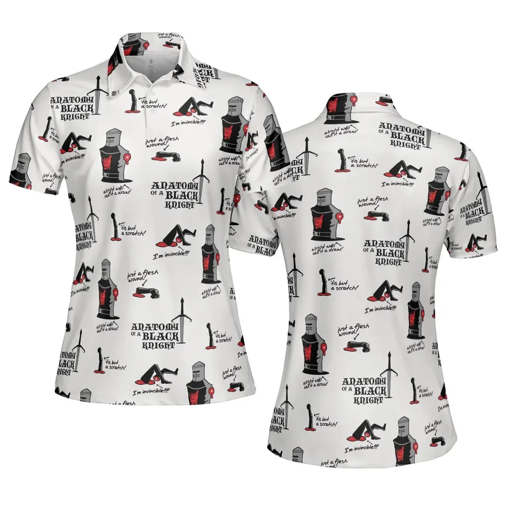 Tis but a scratch Black Knight Monty Python And The Holy Grail AOP Men/Women Polo Shirt - 5