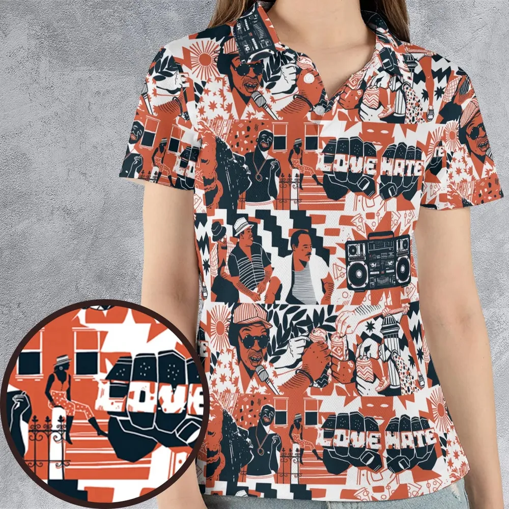 Love and Hate Do The Right Thing AOP Men/Women Polo Shirt - 4