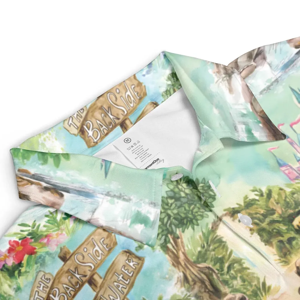 Water Color Jungle Cruise Map AOP Men/Women Polo Shirt - 3