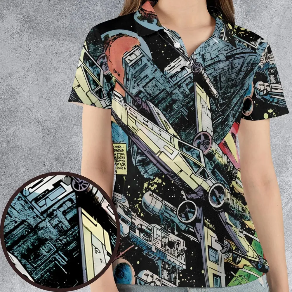 Han Solo Spaceship Star Wars AOP Men/Women Polo Shirt - 4