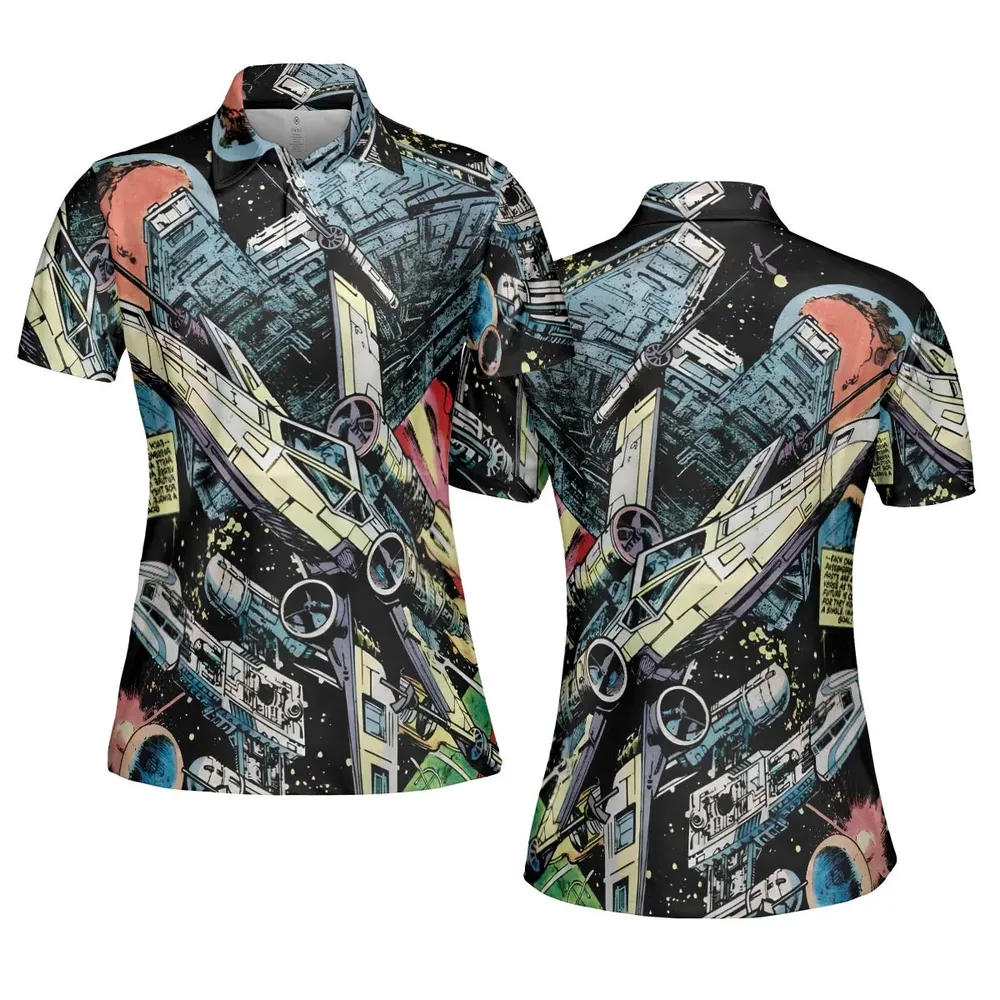 Han Solo Spaceship Star Wars AOP Men/Women Polo Shirt - 5