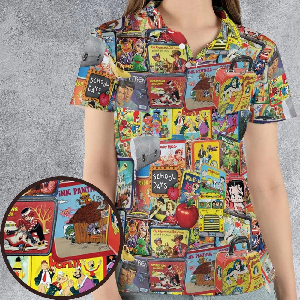 Retro Land TV Shows AOP Men/Women Polo Shirt - 4