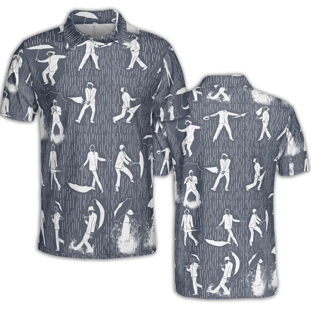 Singin' in the Rain Wall Mural AOP Men/Women Polo Shirt - 2