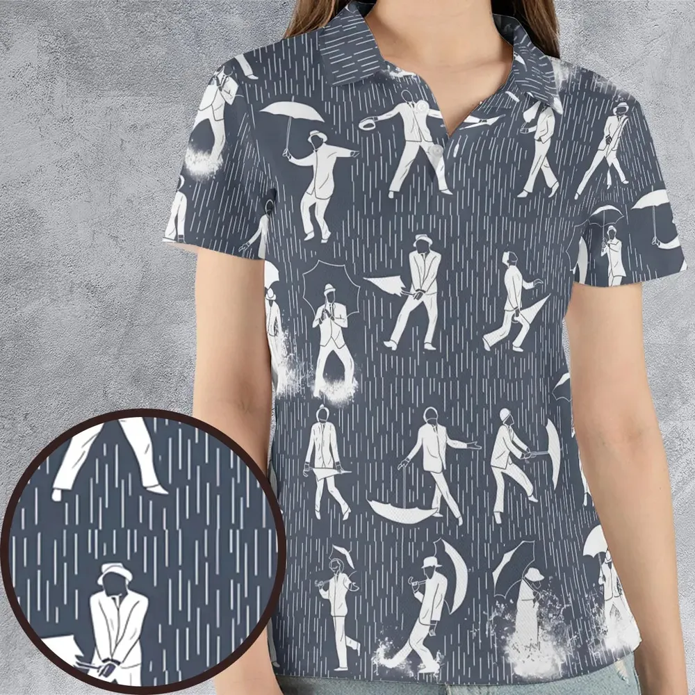 Singin' in the Rain Wall Mural AOP Men/Women Polo Shirt - 4