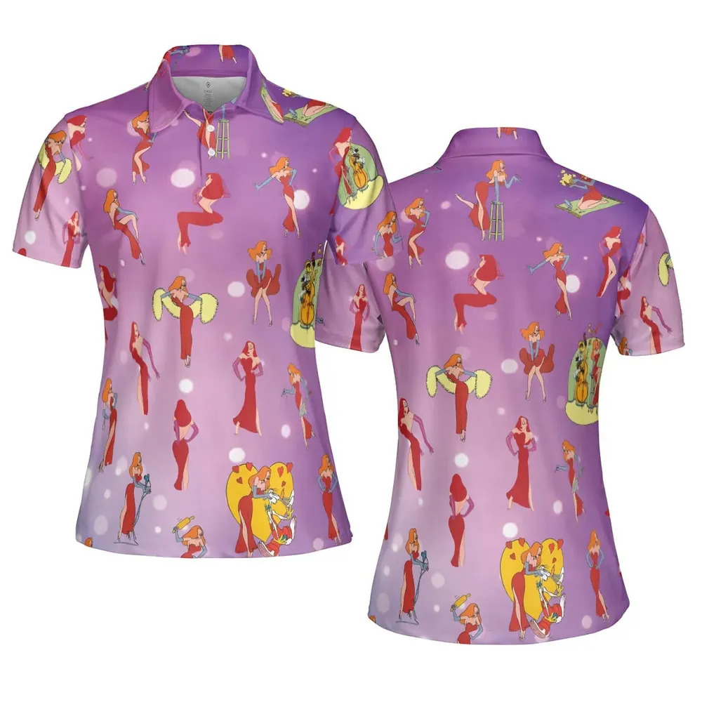 Red Hot Jessica Rabbit Who Framed Roger Rabbit AOP Men/Women Polo Shirt - 5