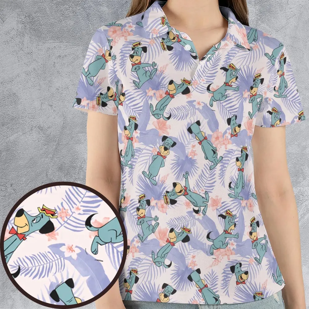 Huckleberry Hound Pattern AOP Men/Women Polo Shirt - 4