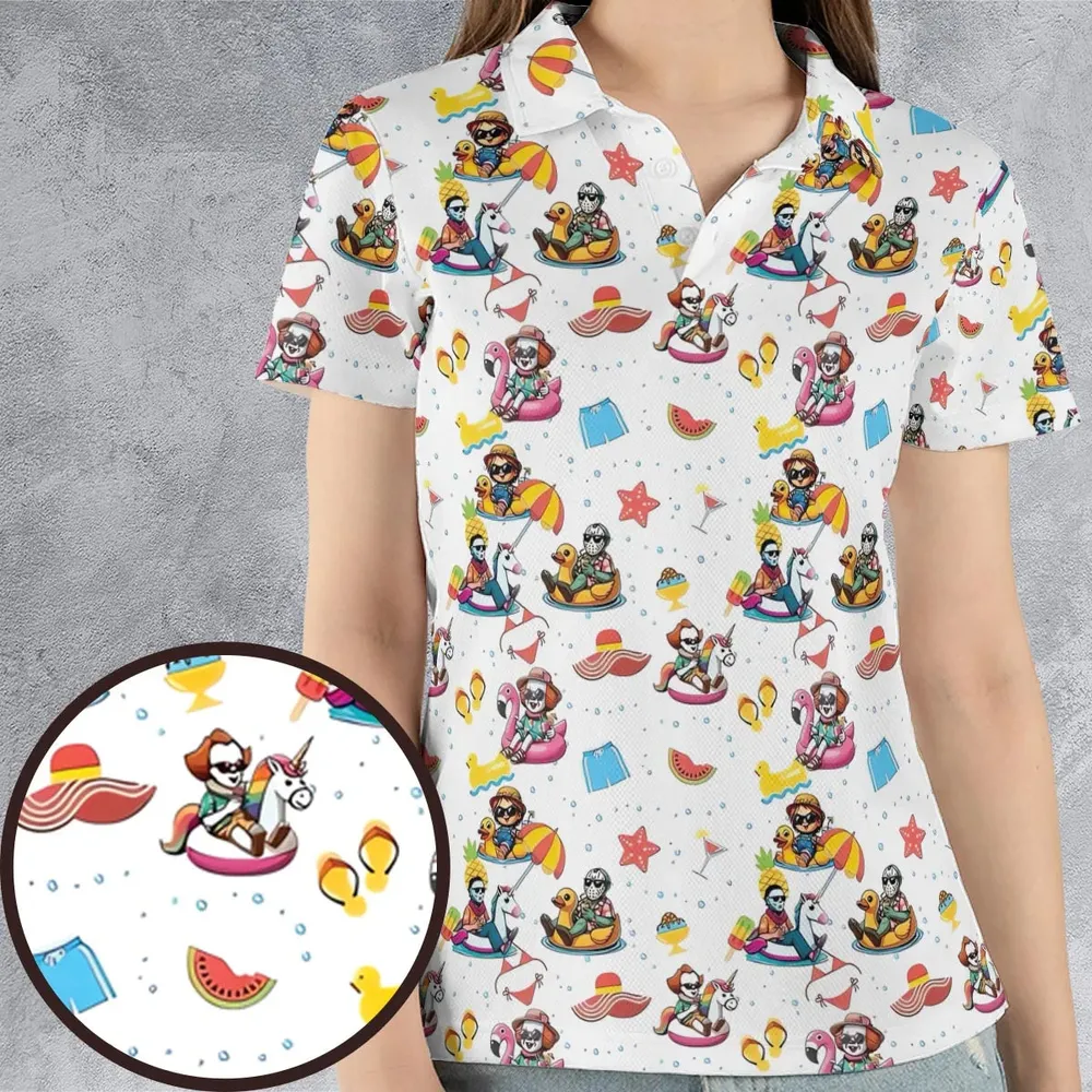 Horror Beach AOP Men/Women Polo Shirt - 4