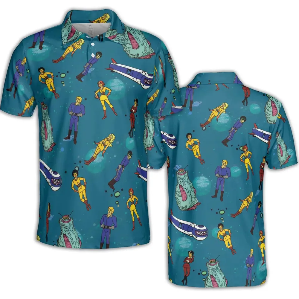 Josie And The Pussy Cats in Outer Space AOP Men/Women Polo Shirt - 2