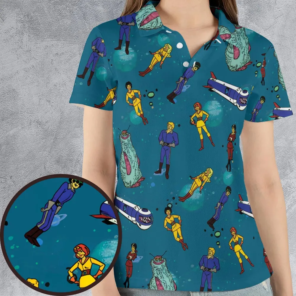 Josie And The Pussy Cats in Outer Space AOP Men/Women Polo Shirt - 4