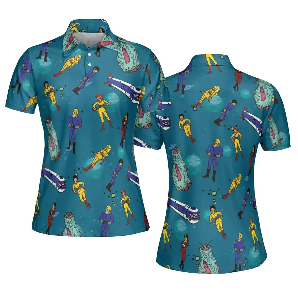 Josie And The Pussy Cats in Outer Space AOP Men/Women Polo Shirt - 5