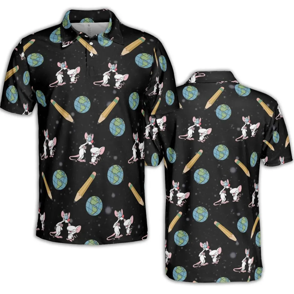 Geek Drip Pinky and The Brain AOP Men/Women Polo Shirt - 2