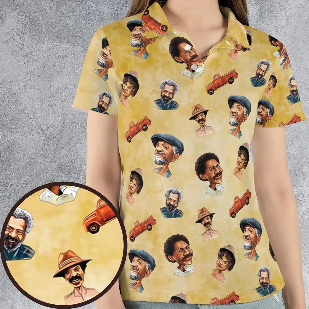 Sanford and Son Characters AOP Men/Women Polo Shirt - 4