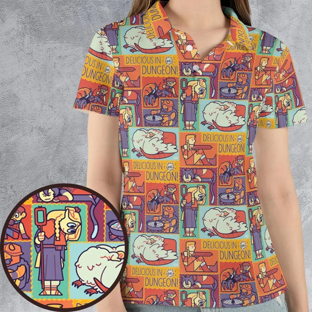 Delicious In Dungeon AOP Men/Women Polo Shirt - 4