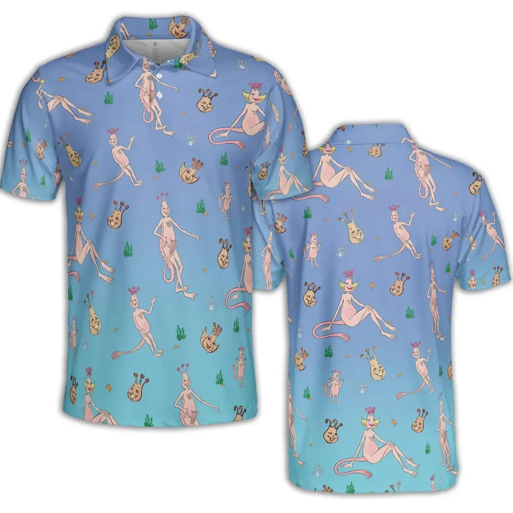 Who You Callin' One-eyed Shrimp Sea-Monkeys AOP Men/Women Polo Shirt - 2