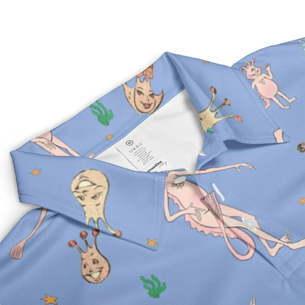 Who You Callin' One-eyed Shrimp Sea-Monkeys AOP Men/Women Polo Shirt - 3