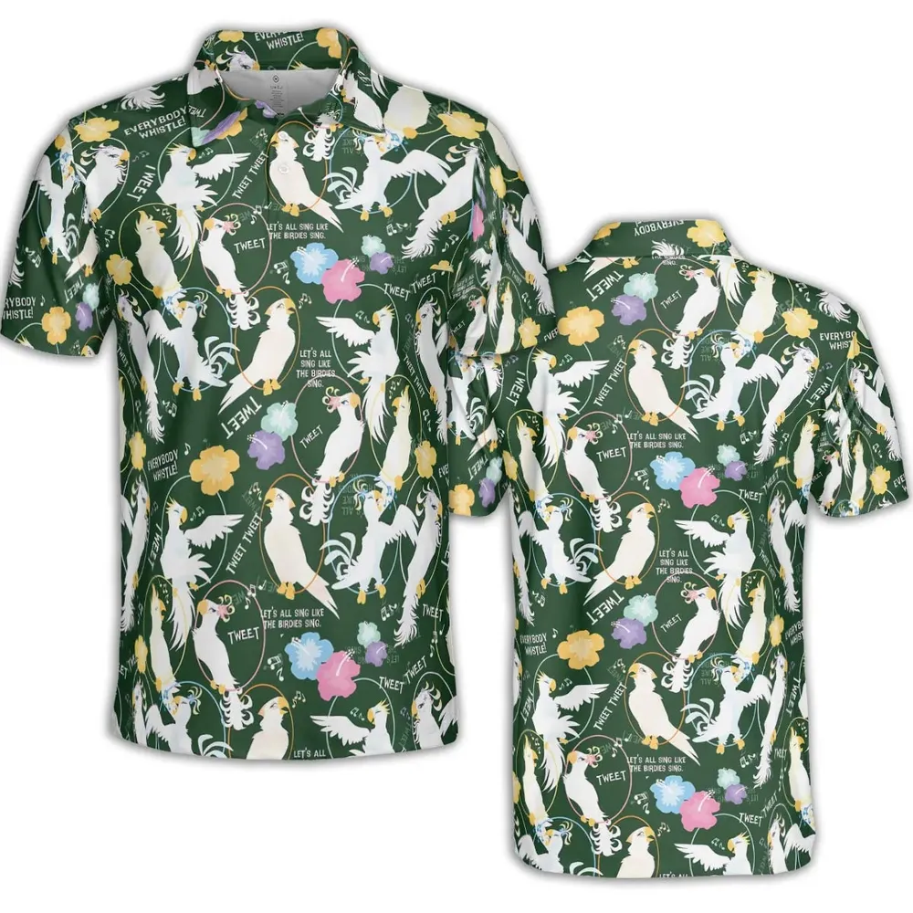Tiki Room Showgirls AOP Men/Women Polo Shirt - 2