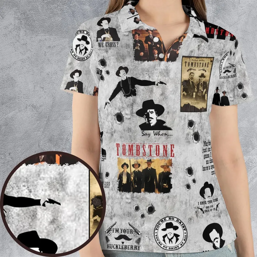Classic Western Tombstone AOP Men/Women Polo Shirt - 4