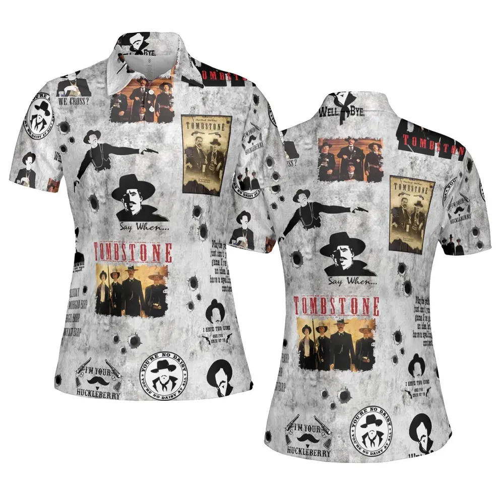 Classic Western Tombstone AOP Men/Women Polo Shirt - 5