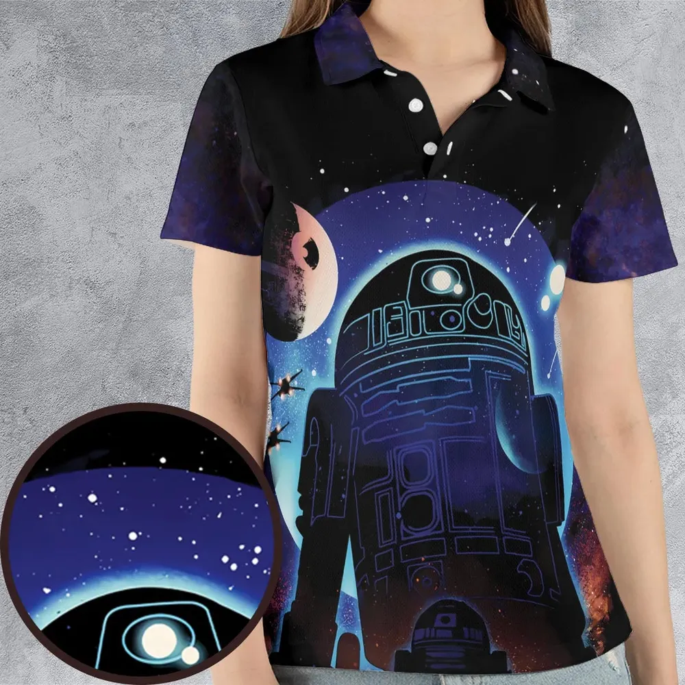 Droid Night Star Wars AOP Men/Women Polo Shirt - 4