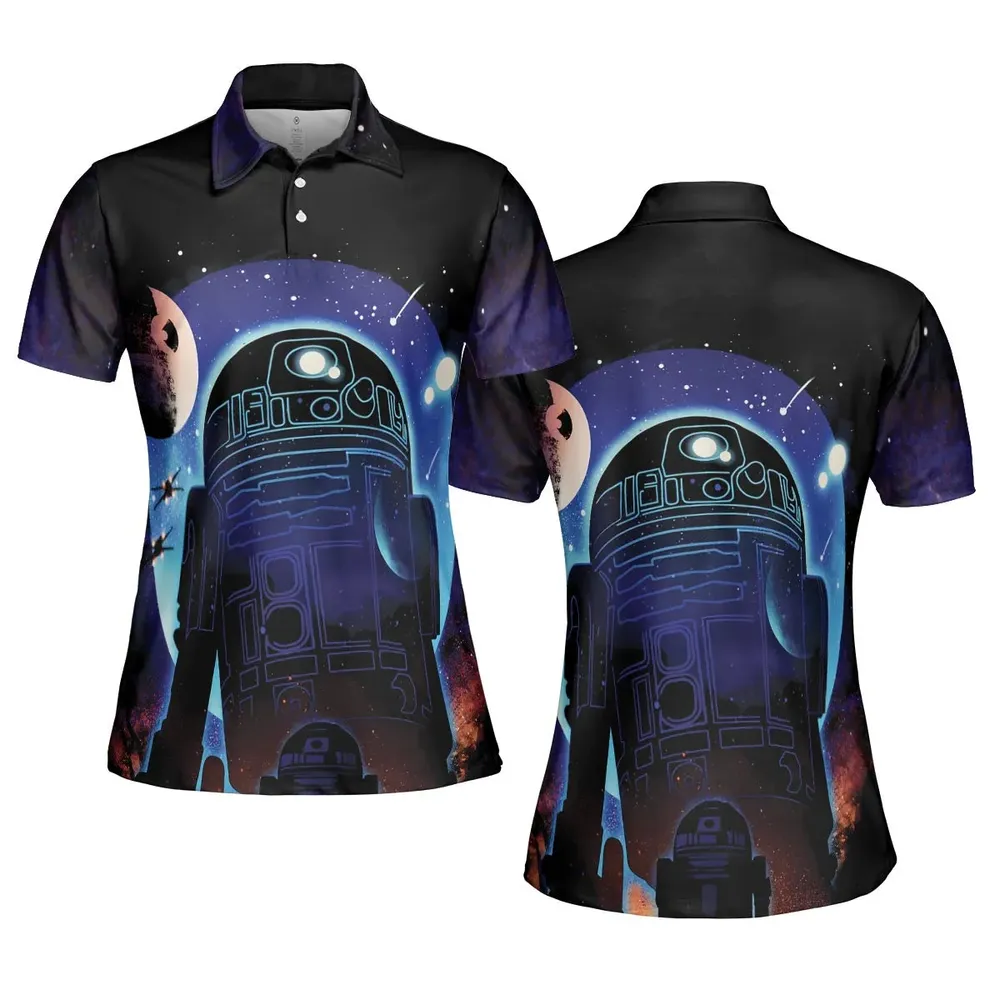 Droid Night Star Wars AOP Men/Women Polo Shirt - 5