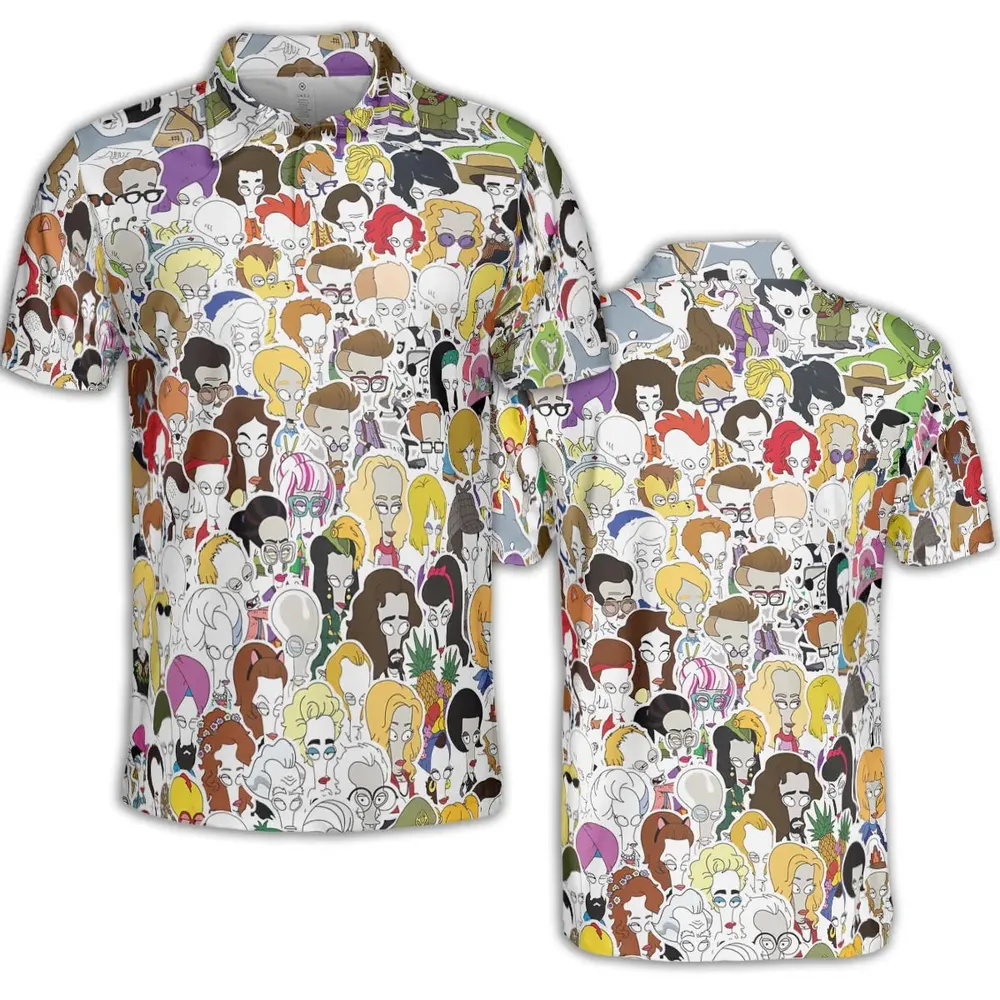 Roger the Alien American Dad AOP Men/Women Polo Shirt - 2