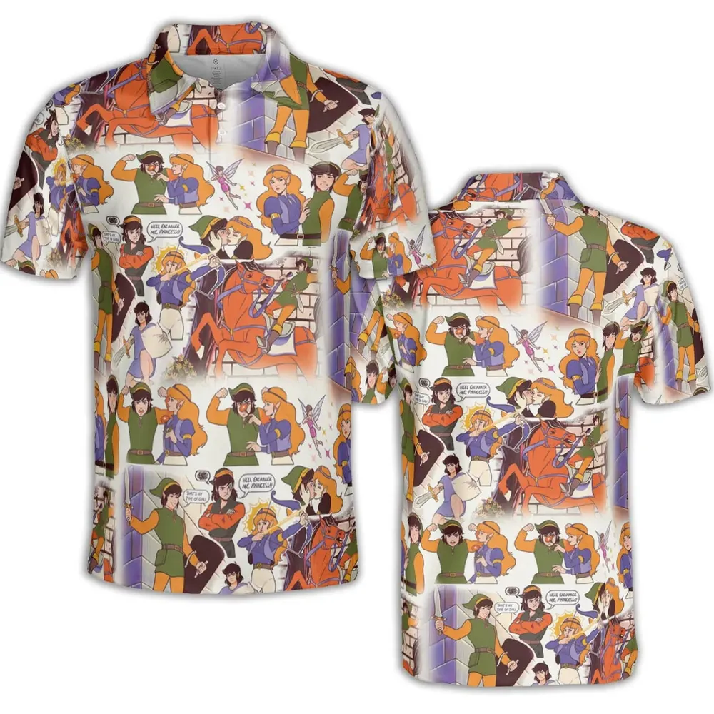Link And Princess Zelda The Legend Of Zelda Animated AOP Men/Women Polo Shirt - 2