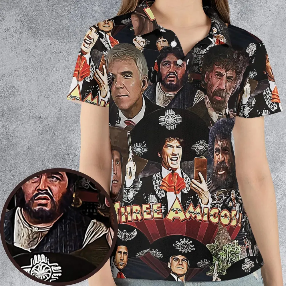 Three Amigos and the Infamous El Guapo AOP Men/Women Polo Shirt - 4