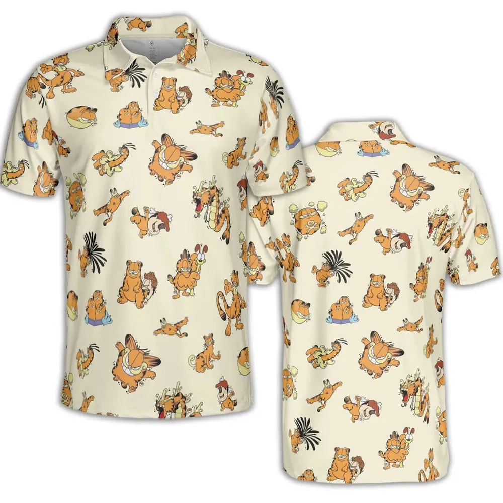 Lazy Legend Garfield Pokemon Mashup AOP Men/Women Polo Shirt - 2
