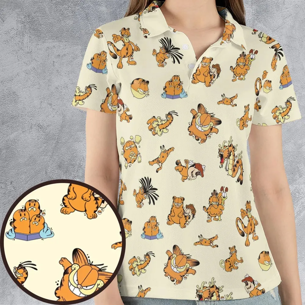 Lazy Legend Garfield Pokemon Mashup AOP Men/Women Polo Shirt - 4