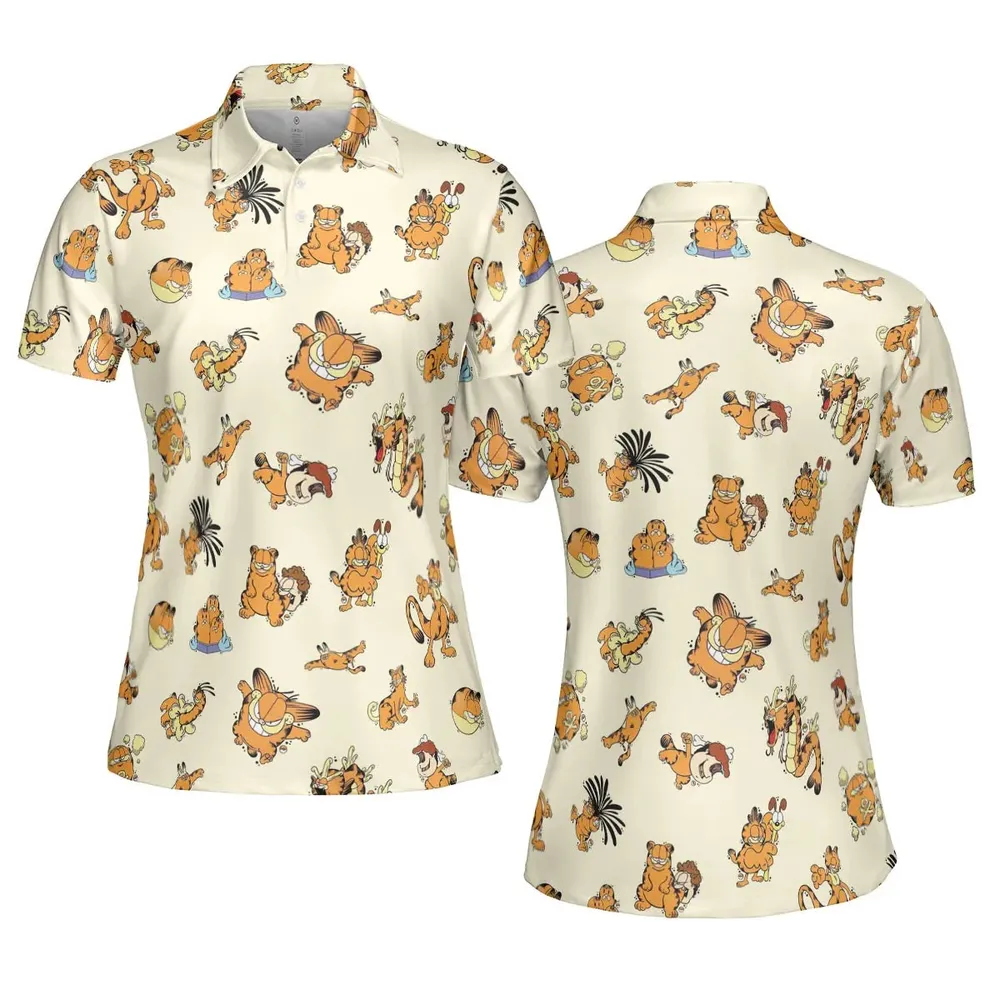 Lazy Legend Garfield Pokemon Mashup AOP Men/Women Polo Shirt - 5
